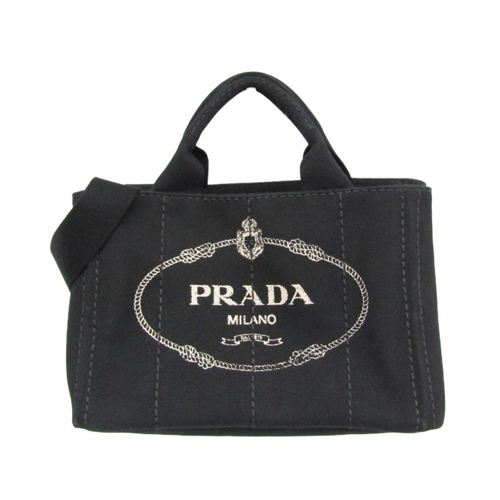 PRADA Black Canvas Shoulder Bag